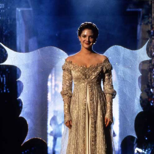 Drew Barrymore as "Danielle," wearing gossamer wings and a white ball gown in "Ever After."