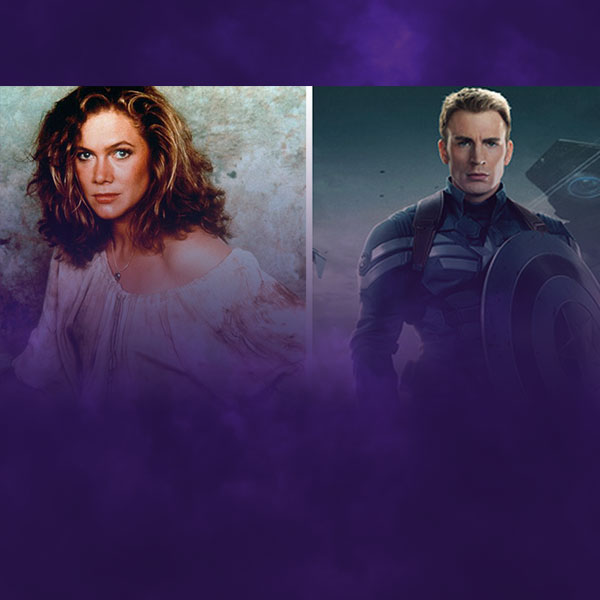 Kathleen Turner as Joan Wilder, Chris Evans as Captain America.