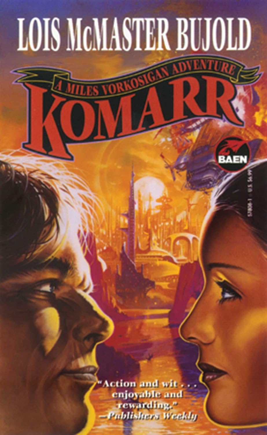 Miles Vorkosigan and Ekaterin Vorsoisson face to face in Lois McMaster Bujold's Komarr